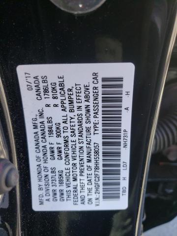 Photo 10 from auction – 2017 HONDA CIVIC EX with VIN 2HGFC2F78HH558057