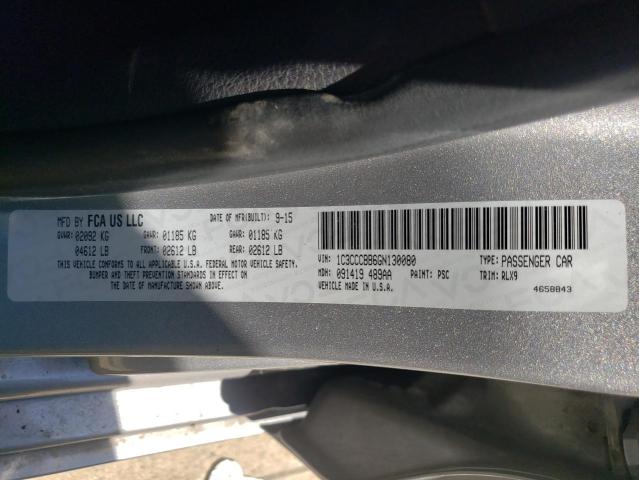 Photo 10 from auction – 2016 CHRYSLER 200 S with VIN 1C3CCCBB6GN130080