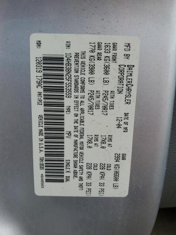 Photo 10 from auction – 2005 DODGE DURANGO ST with VIN 1D4HB38N25F553559