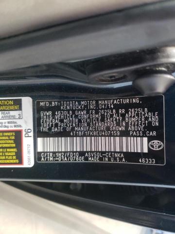Photo 10 from auction – 2014 TOYOTA CAMRY L with VIN 4T1BF1FK8EU407159