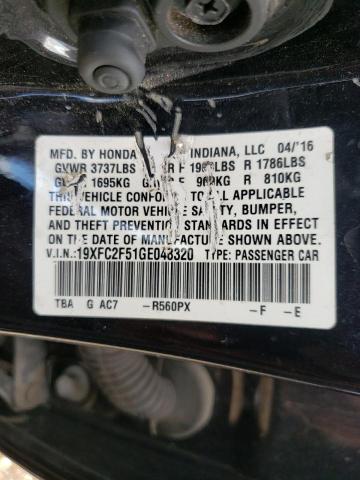 Photo 10 from auction – 2016 HONDA CIVIC LX with VIN 19XFC2F51GE048320