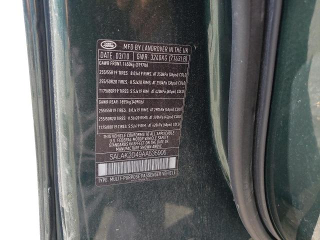 Photo 10 from auction – 2010 LAND ROVER LR4 HSE LU with VIN SALAK2D49AA535906