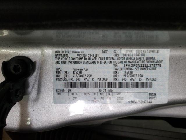 Photo 10 from auction – 2014 FORD FOCUS TITA with VIN 1FADP3N22EL375778