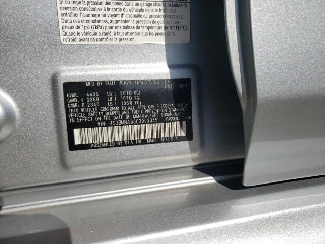 Foto 10 de la subasta – 2012 SUBARU LEGACY 2.5 con VIN 4S3BMBA68C3003355