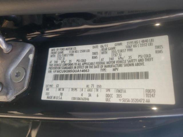 Photo 10 from auction – 2016 FORD ESCAPE SE with VIN 1FMCU9G95GUA14663