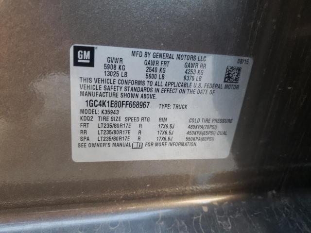 Photo 10 from auction – 2015 CHEVROLET SILVERADO with VIN 1GC4K1E80FF668967