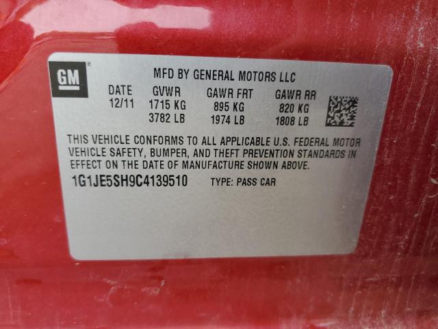 Photo 10 from auction – 2012 CHEVROLET SONIC LTZ with VIN 1G1JE5SH9C4139510