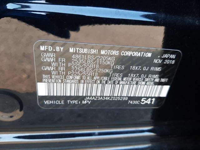 Photo 10 from auction – 2019 MITSUBISHI OUTLANDER with VIN JA4AZ3A34KZ025299