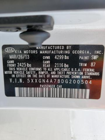 Photo 10 from auction – 2013 KIA OPTIMA EX with VIN 5XXGN4A78DG200504