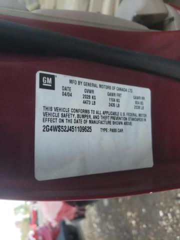 Photo 10 from auction – 2005 BUICK CENTURY CU with VIN 2G4WS52J451109625