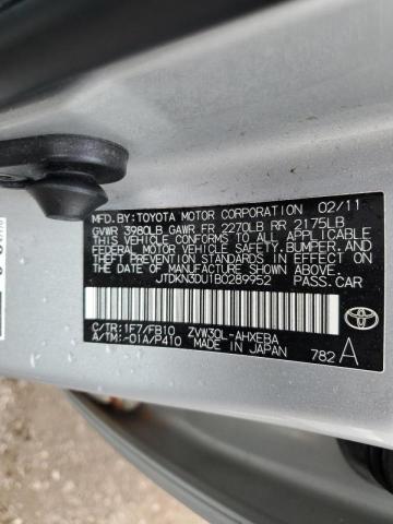 Photo 10 from auction – 2011 TOYOTA PRIUS with VIN JTDKN3DU1B0289952