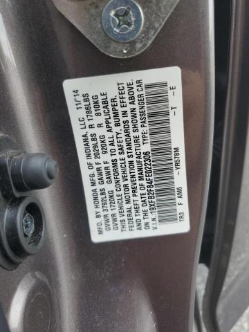 Photo 10 from auction – 2015 HONDA CIVIC EX with VIN 19XFB2F84FE022306