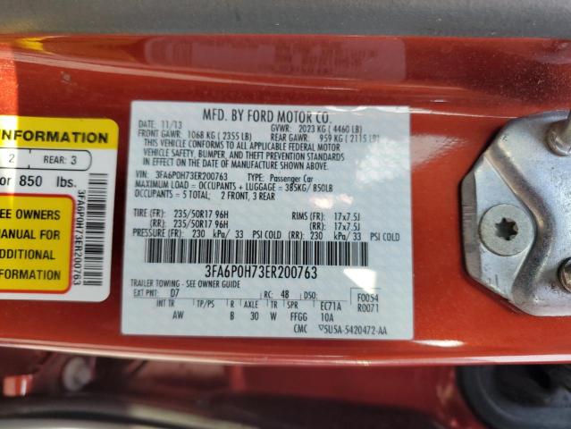 Photo 10 from auction – 2014 FORD FUSION SE with VIN 3FA6P0H73ER200763