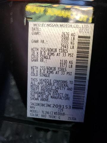 Photo 10 from auction – 2022 NISSAN PATHFINDER with VIN 5N1DR3BC3NC209153