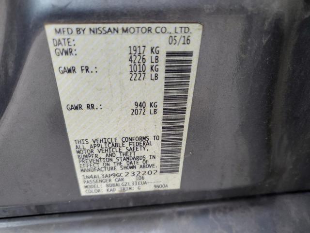 Photo 10 from auction – 2016 NISSAN ALTIMA 2.5 with VIN 1N4AL3AP9GC232202