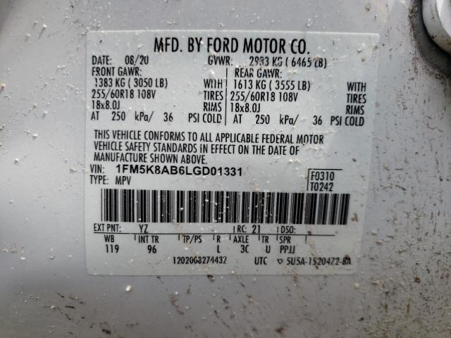 Photo 10 from auction – 2020 FORD EXPLORER P with VIN 1FM5K8AB6LGD01331