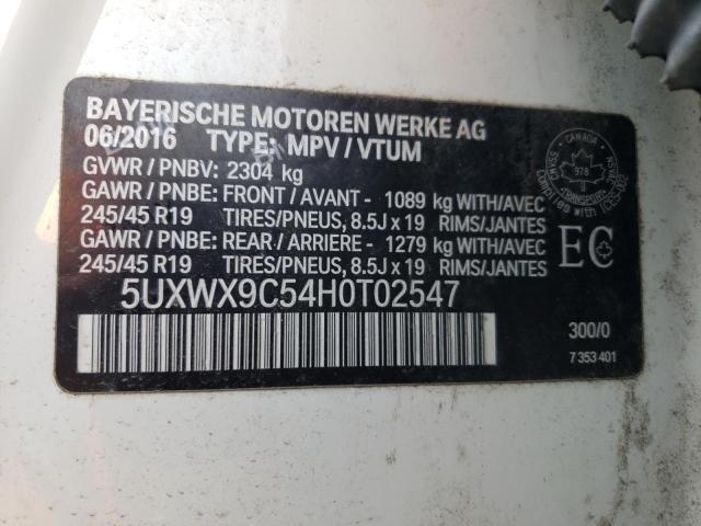 Photo 10 from auction – 2017 BMW X3 XDRIVE2 with VIN 5UXWX9C54H0T02547