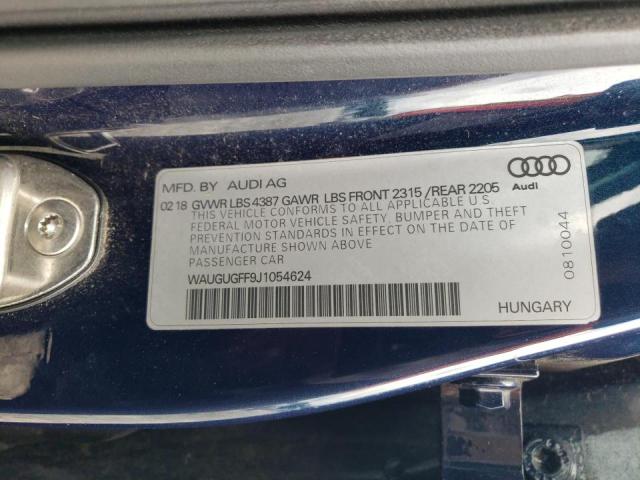 Photo 10 from auction – 2018 AUDI A3 PREMIUM with VIN WAUGUGFF9J1054624