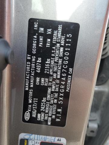 Photo 10 from auction – 2012 KIA OPTIMA SX with VIN 5XXGR4A67CG001115