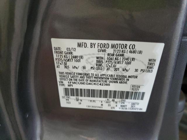Photo 10 from auction – 2012 FORD ESCAPE LIM with VIN 1FMCU9EG4CKC42385
