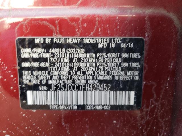 Photo 10 from auction – 2015 SUBARU FORESTER 2 with VIN JF2SJCCC7FH429452