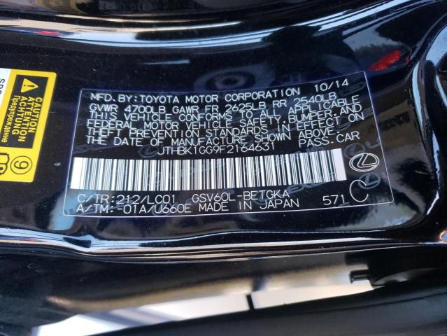 Photo 10 from auction – 2015 LEXUS ES 350 with VIN JTHBK1GG9F2164631