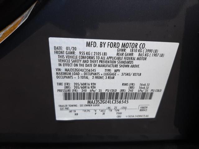Photo 10 from auction – 2020 FORD ECOSPORT S with VIN MAJ3S2GE4LC356545