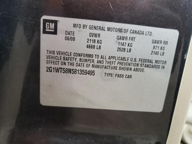 Photo 10 from auction – 2008 CHEVROLET IMPALA LT with VIN 2G1WT58N581359495