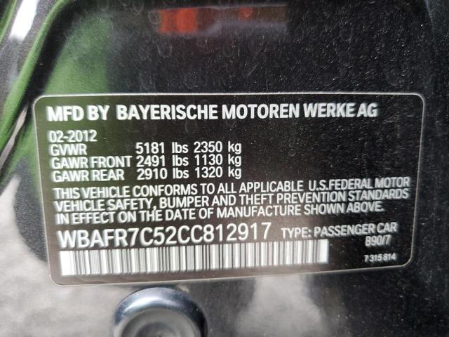 Photo 10 from auction – 2012 BMW 535 I with VIN WBAFR7C52CC812917