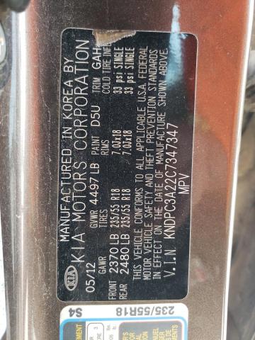 Photo 10 from auction – 2012 KIA SPORTAGE E with VIN KNDPC3A22C7347347