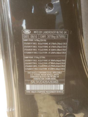 Photo 10 from auction – 2011 LAND ROVER RANGE ROVE with VIN SALSK2D42BA263463
