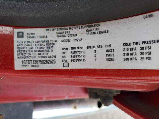 Photo 10 from auction – 2005 GMC CANYON with VIN 1GTDT136758262525