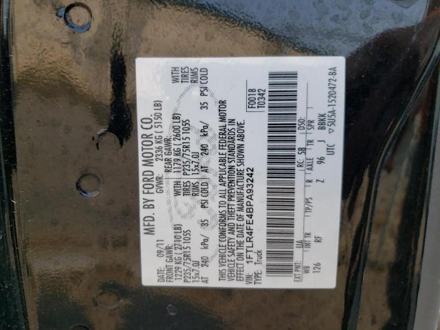 Photo 10 from auction – 2011 FORD RANGER SUP with VIN 1FTLR4FE4BPA93242