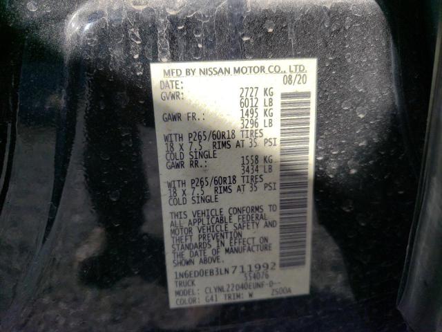 Photo 10 from auction – 2020 NISSAN FRONTIER S with VIN 1N6ED0EB3LN711992