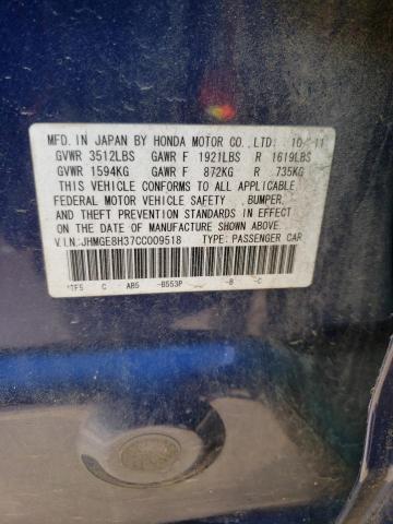 Photo 10 from auction – 2012 HONDA FIT with VIN JHMGE8H37CC009518
