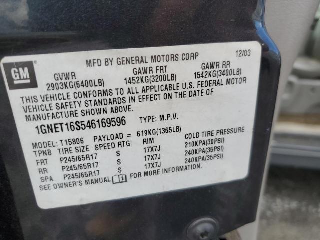 Photo 10 from auction – 2004 CHEVROLET TRAILBLAZE with VIN 1GNET16S546169596