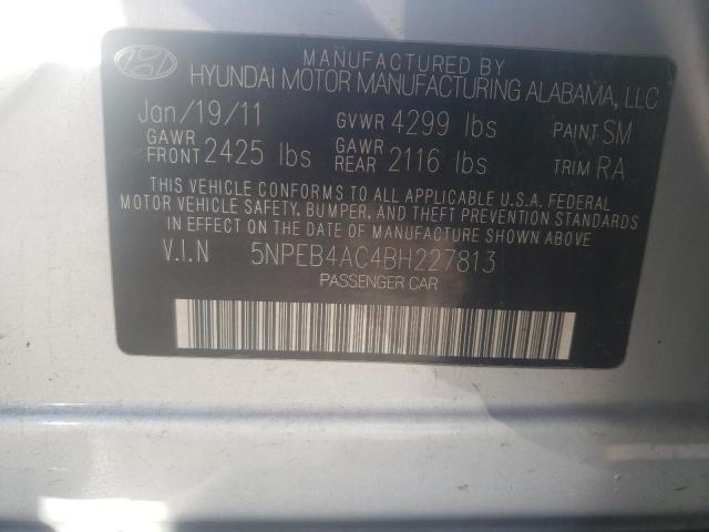 Photo 10 from auction – 2011 HYUNDAI SONATA GLS with VIN 5NPEB4AC4BH227813