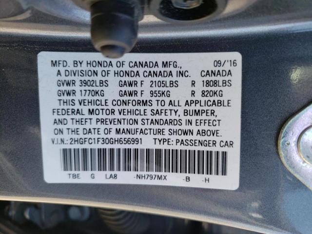 Photo 10 from auction – 2016 HONDA CIVIC EX with VIN 2HGFC1F30GH656991