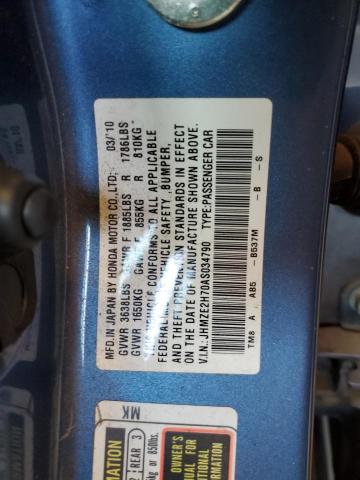 Photo 10 from auction – 2010 HONDA INSIGHT EX with VIN JHMZE2H70AS034790