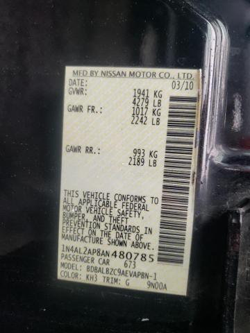 Photo 10 from auction – 2010 NISSAN ALTIMA BAS with VIN 1N4AL2AP8AN480785