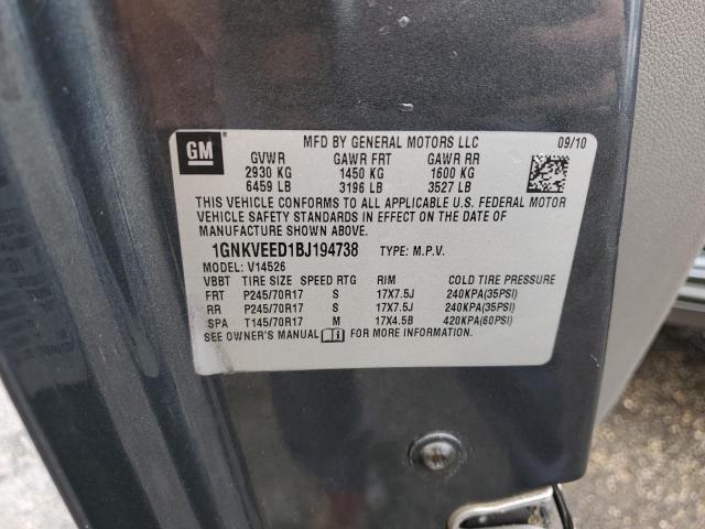 Photo 10 from auction – 2011 CHEVROLET TRAVERSE L with VIN 1GNKVEED1BJ194738