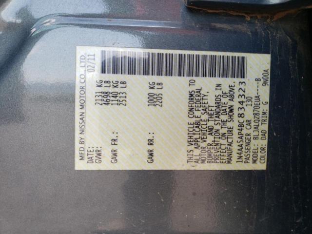 Photo 10 from auction – 2011 NISSAN MAXIMA S with VIN 1N4AA5AP4BC834323
