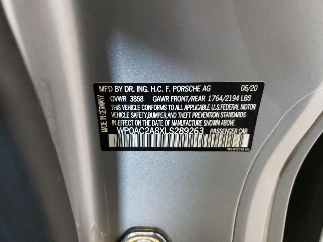 Photo 10 from auction – 2020 PORSCHE CAYMAN GT4 with VIN WP0AC2A8XLS289263