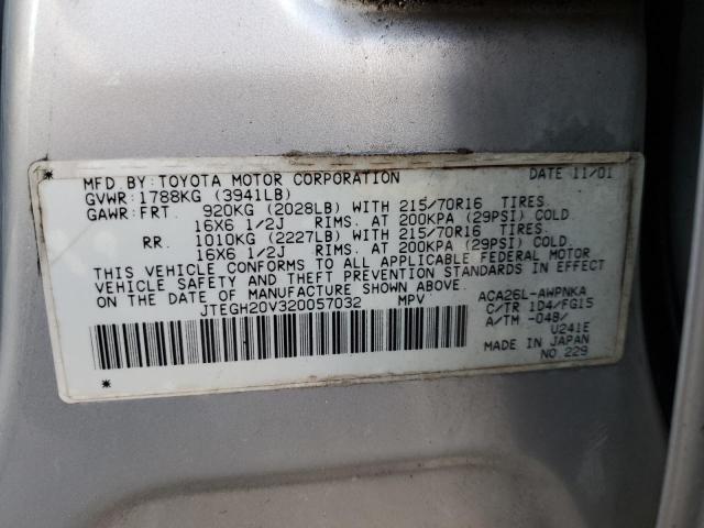 Photo 10 from auction – 2002 TOYOTA RAV4 with VIN JTEGH20V320057032