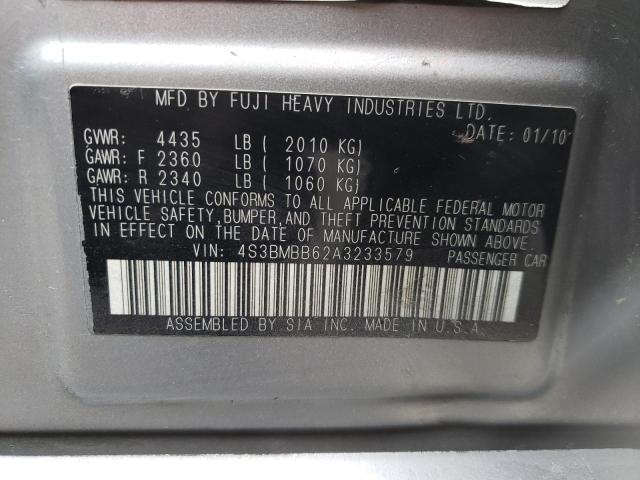 Photo 10 from auction – 2010 SUBARU LEGACY 2.5 with VIN 4S3BMBB62A3233579