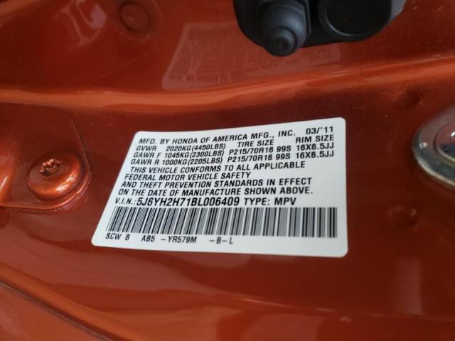 Photo 10 from auction – 2011 HONDA ELEMENT EX with VIN 5J6YH2H71BL006409