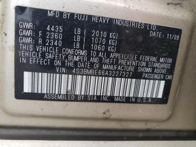 Foto 10 de la subasta – 2010 SUBARU LEGACY 2.5 con VIN 4S3BMBE66A3227327