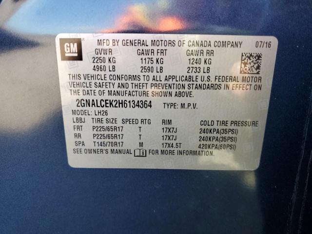 Photo 10 from auction – 2017 CHEVROLET EQUINOX LT with VIN 2GNALCEK2H6134364