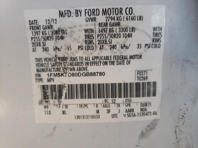 Photo 10 from auction – 2013 FORD EXPLORER X with VIN 1FM5K7D80DGB88780