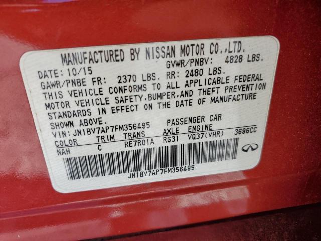Photo 10 from auction – 2015 INFINITI Q50 BASE with VIN JN1BV7AP7FM356495